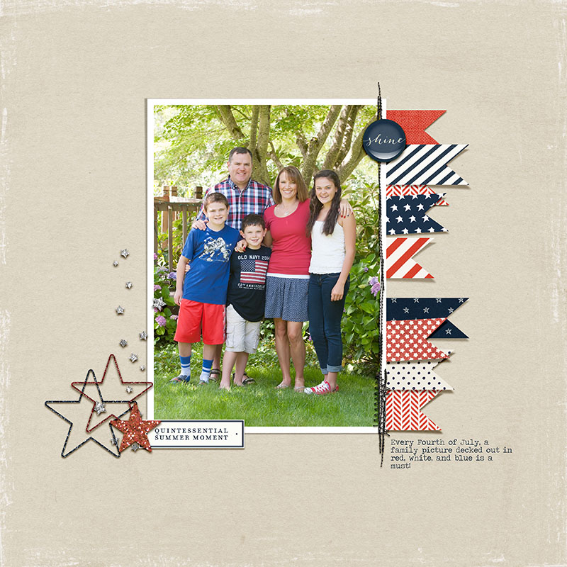 Family of five on the fourth