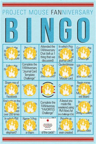 FANniversary Bingo Card