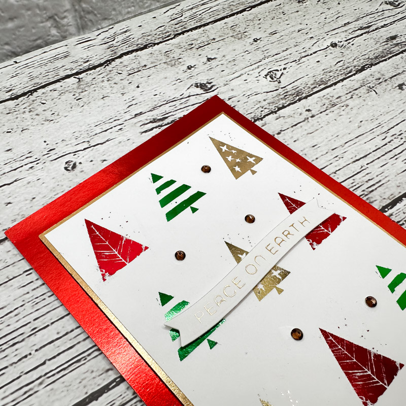 Foiled Christmas Card Close-up