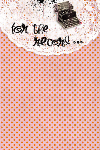 For the Record - journal card