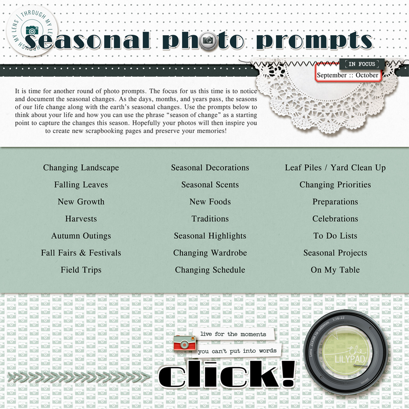 From the TLP Blog: Seasonal Photo Prompts