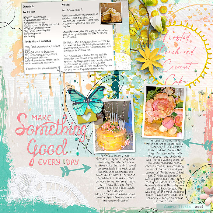 Frosted Peach And Coconut Cake