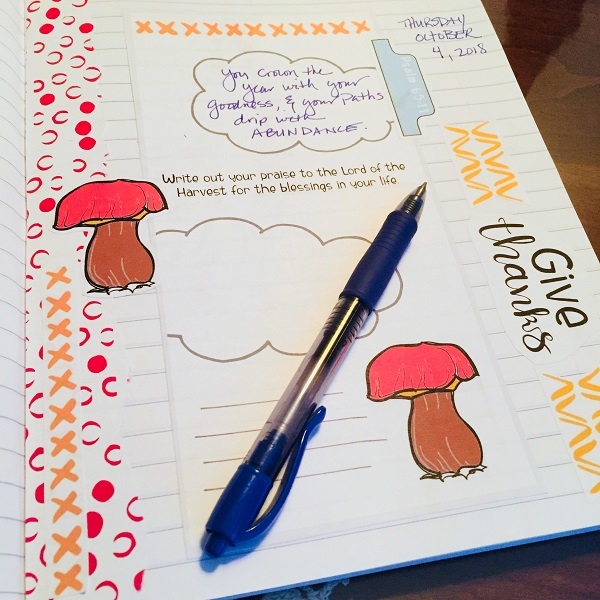 "Give Thanks" Journal Page