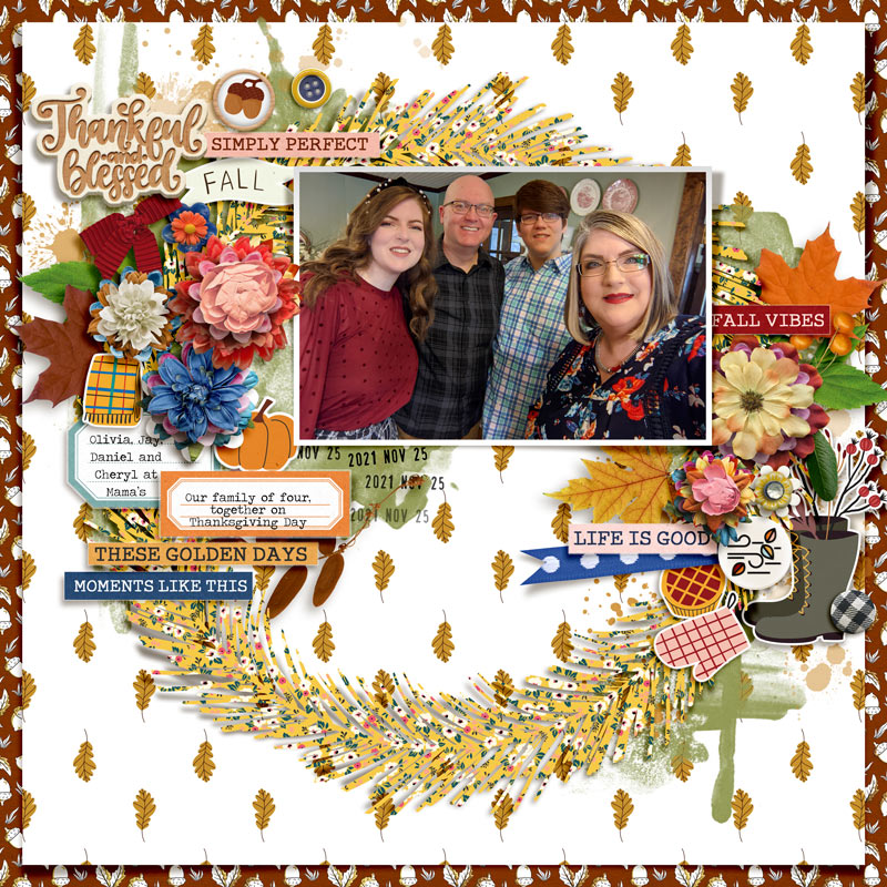 Golden Days ~ Watch Cheryl Scrap LIVE! ~ October 2022 Session ~ Layout 1