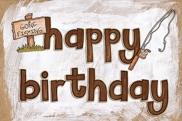 Gone Fishing Birthday Card