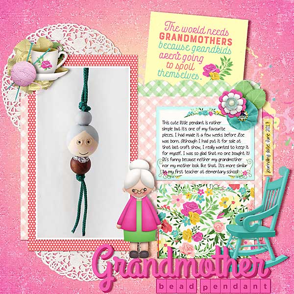 Grandmother bead pendant