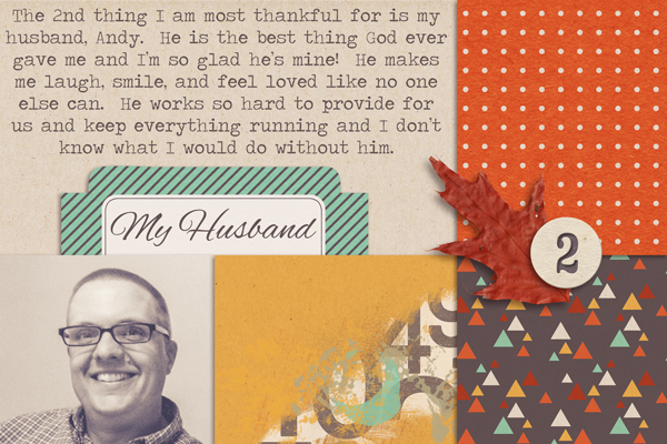 Gratitude Journal Mini Album Page 2