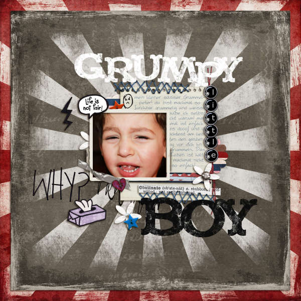 grumpy little boy