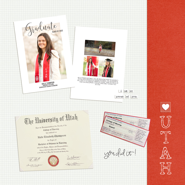 Halle's grad announcement