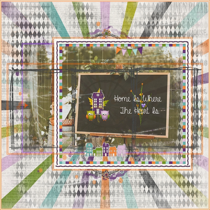 Halloween Bash Challenge-Scrap A Non-Halloween Page/W Halloween Kit-Heart & Home