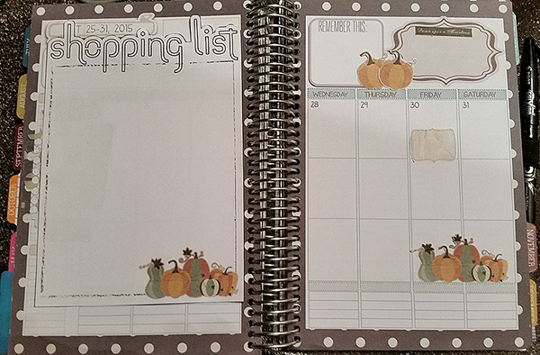 Halloween Week and Shopping List