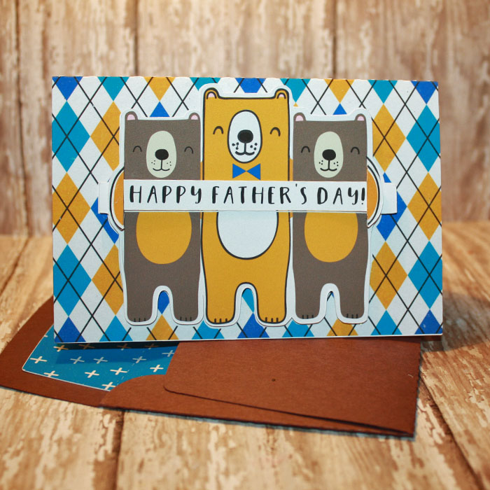 Happy Father's Day card with matching envelope