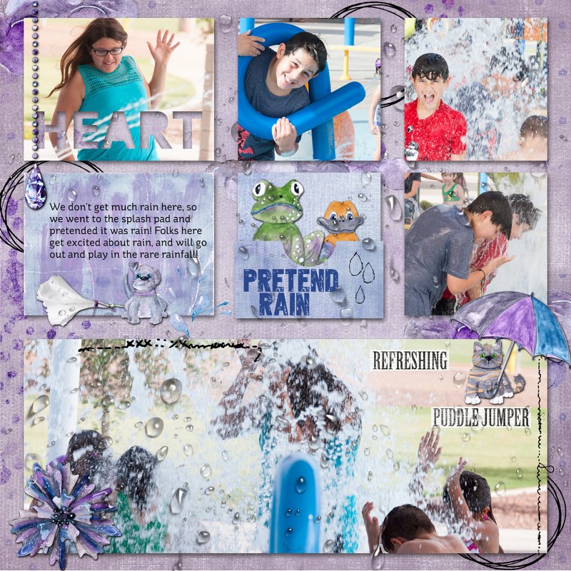Hardly rains here so the splash pad is a substitute for this cute kit!