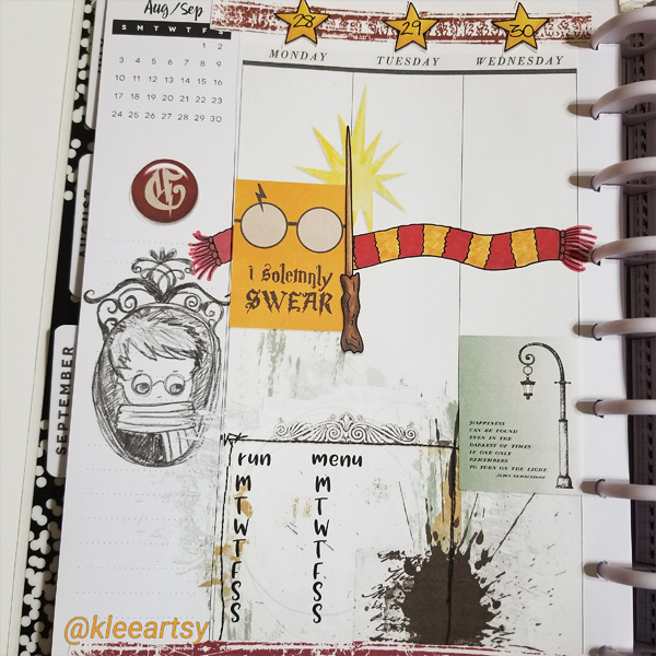 Harry Potter planner spread L