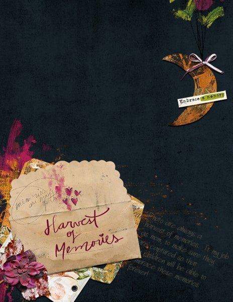 Harvest of Memories Journal Page