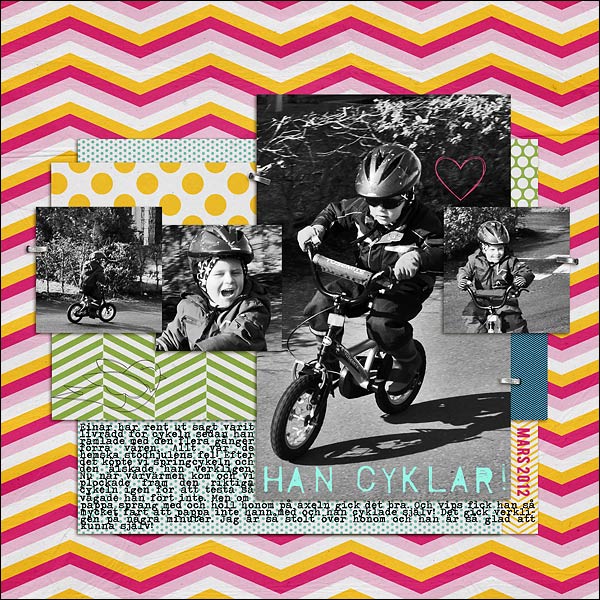 He has learned to ride a bike!