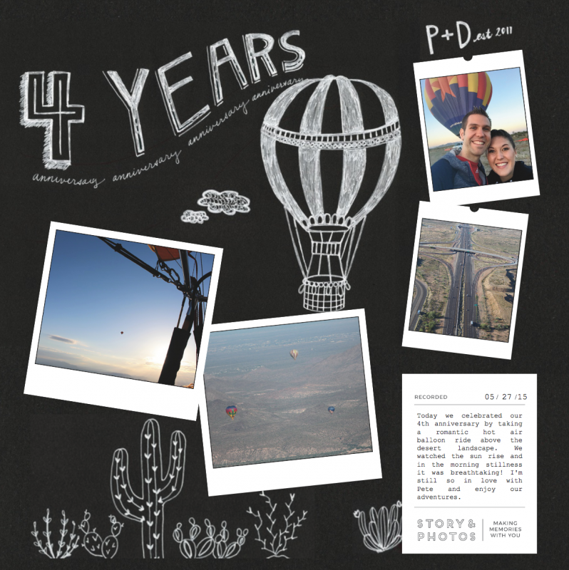 Hot Air Balloon 4th Anniversary L