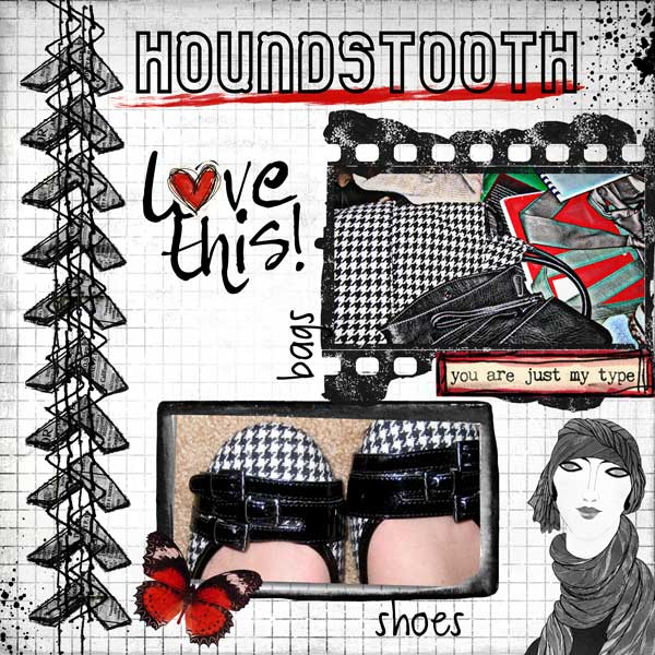 Houndstooth with red accents