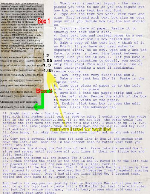 How 2 Justify text with Scrapbook Max 2.0