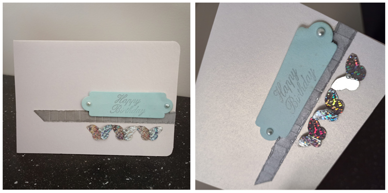 Hybrid- concertina butterfly chain card