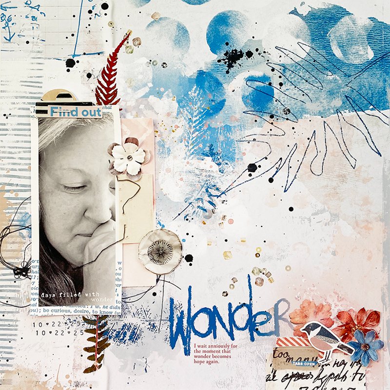 Hybrid Scrapbook Layout with Hear My Voice Wondering