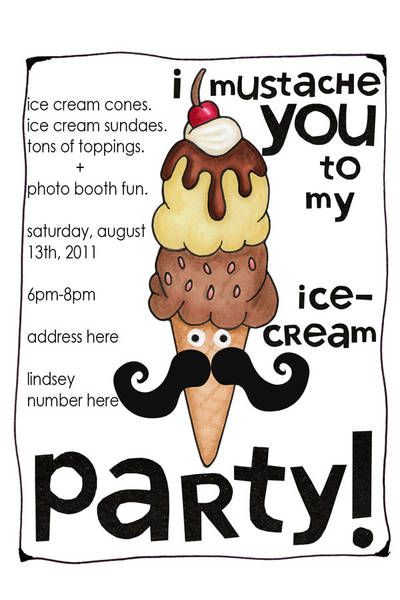 ice cream party invite