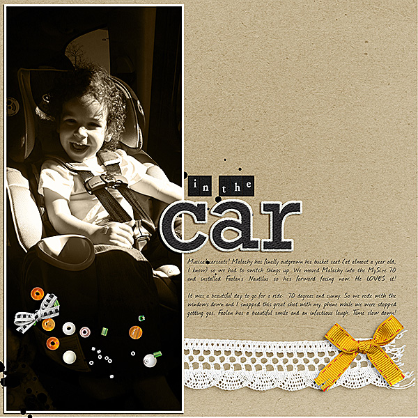 in the car