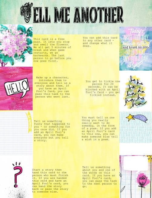 Information on my "Tell us Another" mini game (hybrid)