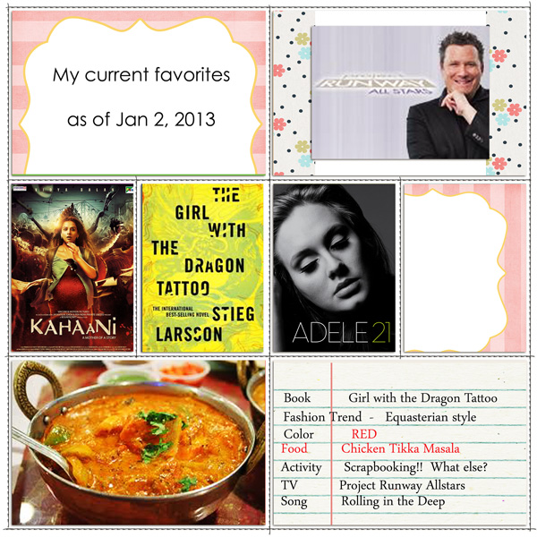 Jan 2 challenge - My Current Favs