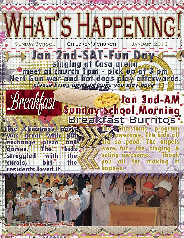 Jan 2016 Sunday School Newsletter