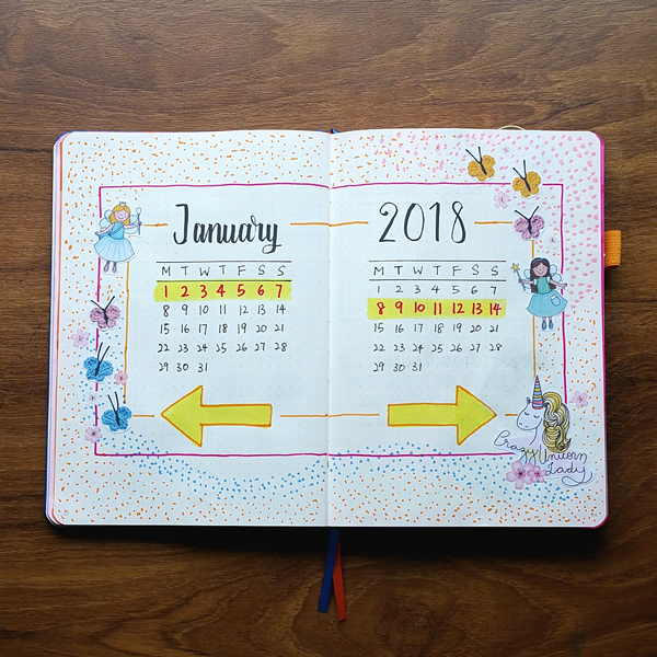 Jan 2018 Calendar - Week 2