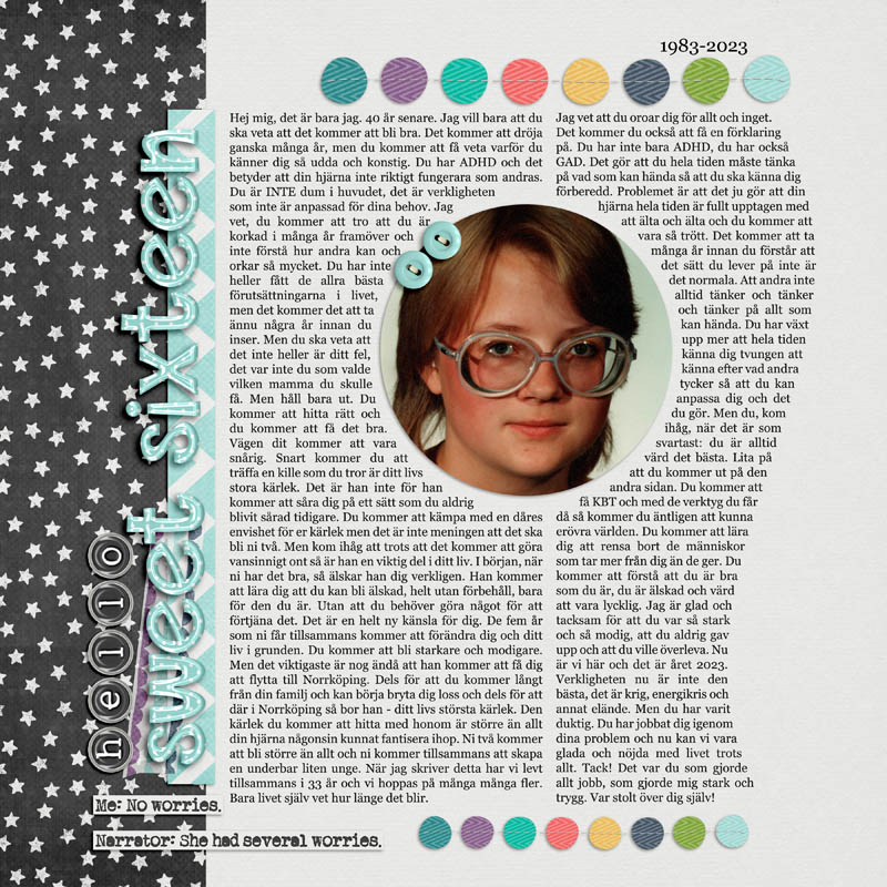 January 10 Photo&Words - Hello Sweet Sixteen