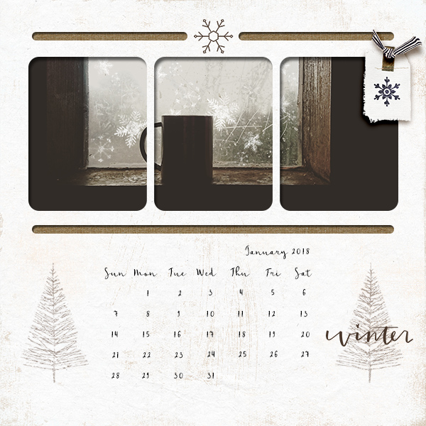 January 2018 Month Calendar