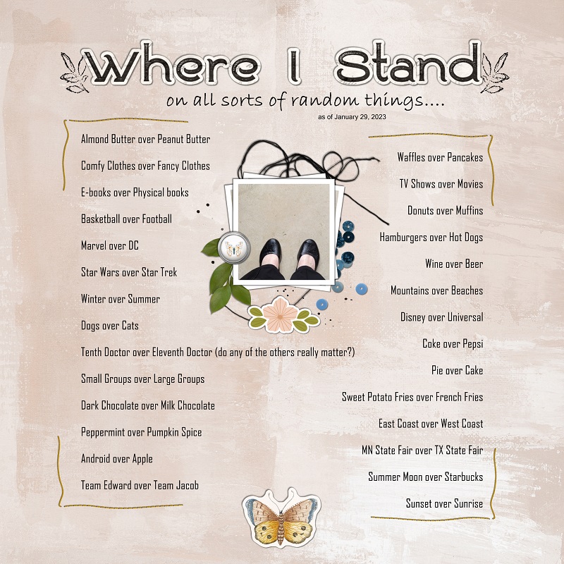 January 29: Where I stand...