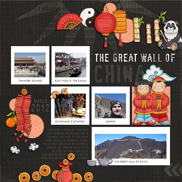 January Challenge 13 - Paper to Digi {Great Wall of China}