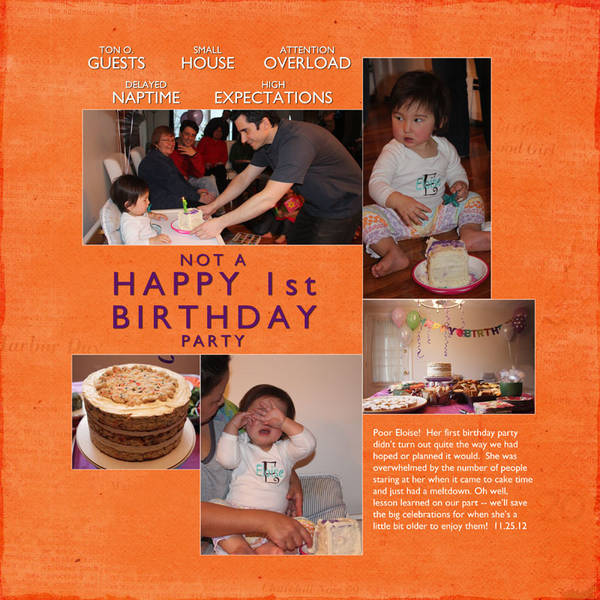 January challenge #3 - not a happy 1st birthday party