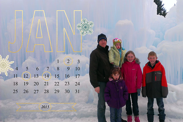 January photo calendar