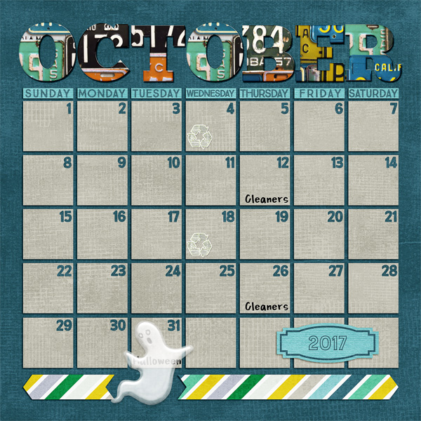 John's October 2017 Calendar