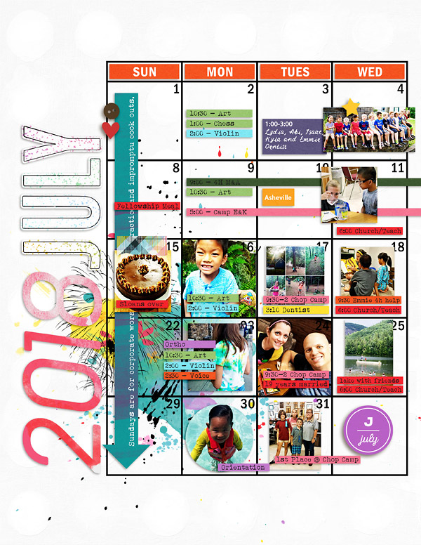 July 2018 Planner Review Page {left}
