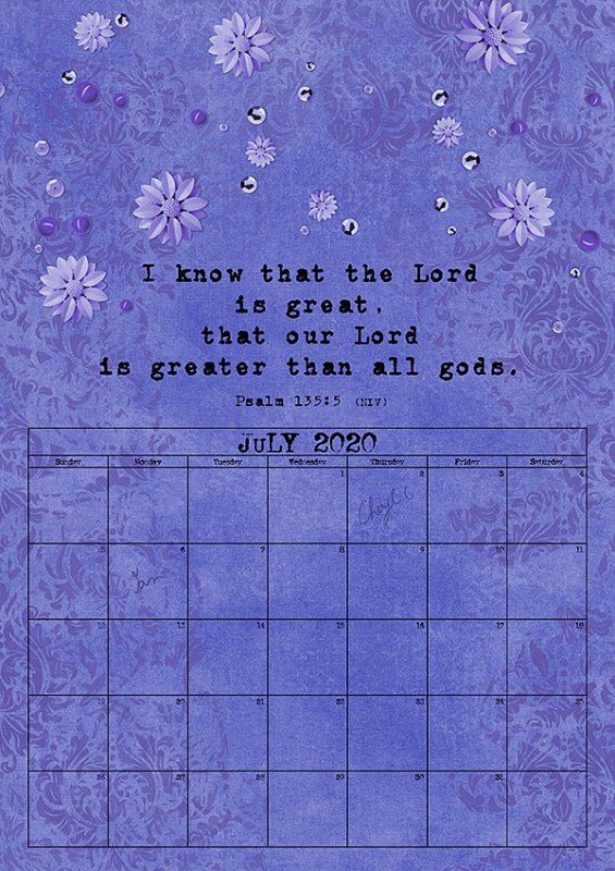 July 2020 Calendar