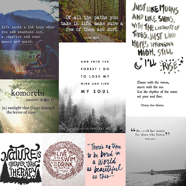 July 7-17 Monthly Muse Week 1 Quote Board: Nature