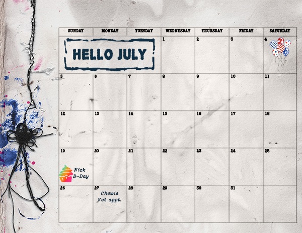July Calendar View
