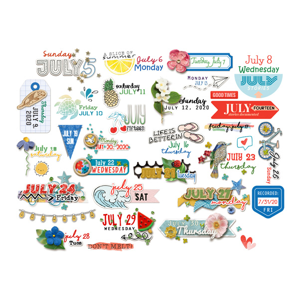 July Sticker Sheet - just stickers