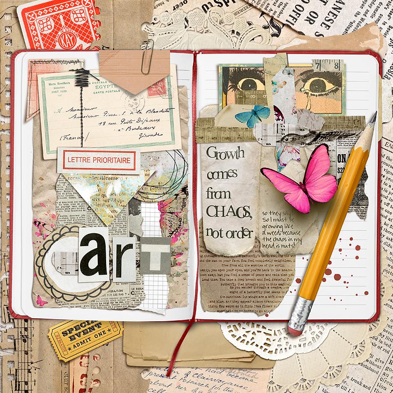 June Monthly Muse | Week 4 - Papers, ephemera, torn papers etc.