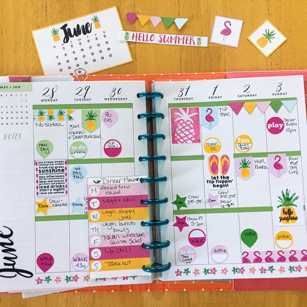 June planner 2018