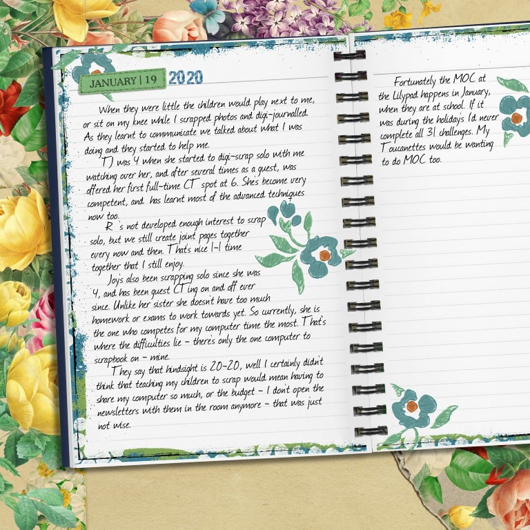 Junior Scrappers - MOC Day 17 Hindsight is 20/20 Journaling Challenge