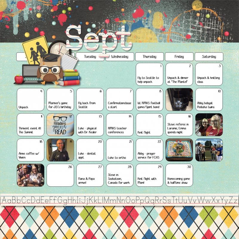 KAagard Back 2 School September Calendar