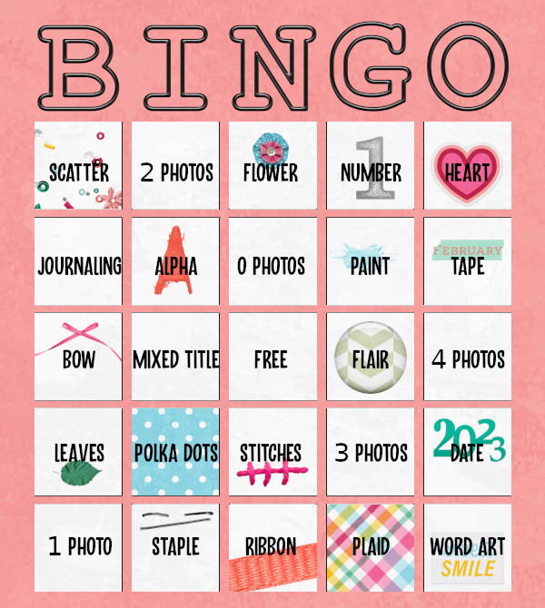 Kim Jensen February BINGO Challenge
