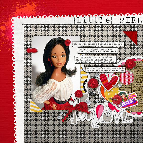 {little} girl in love with hispanic Barbie