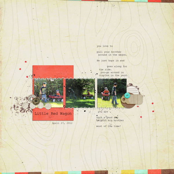Little Red Wagon- Feb. Template Challenge